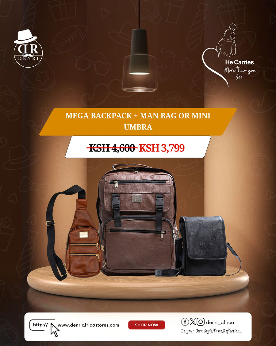 Mega Backpack + Man Bag or Mini Umbra