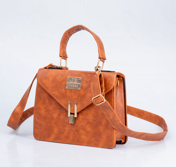 Denri Aurora Handbag | Mini Shoulder & Sling bag | Hand-stitched Leather, Metal Lock Stitch