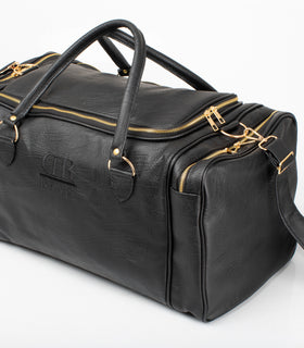 Denri Pocket Travel Bag | Large Leather Duffle | Multiple pockets, Adjustable strap